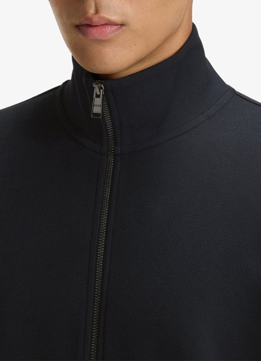 BOSS H-Shepherd sweatvest met steekzakken  - detail 4 donkerblauw