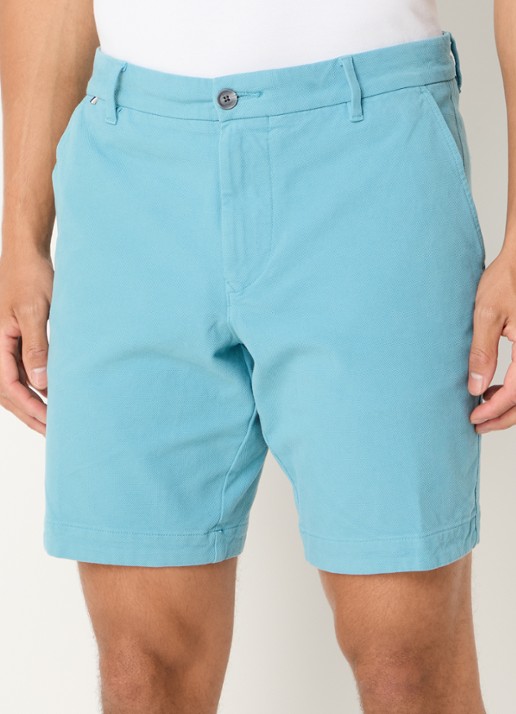 BOSS H-Slice slim fit korte chino met steekzakken - detail 2 zeegroen