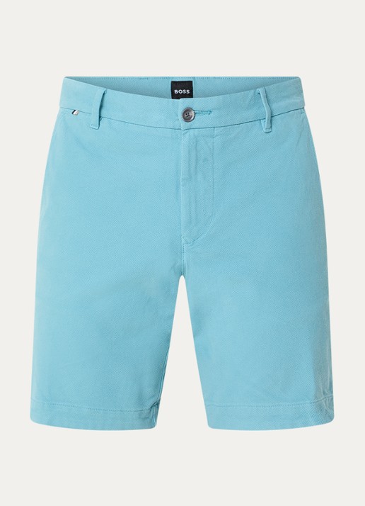 BOSS H-Slice slim fit korte chino met steekzakken - voorkant 3 zeegroen