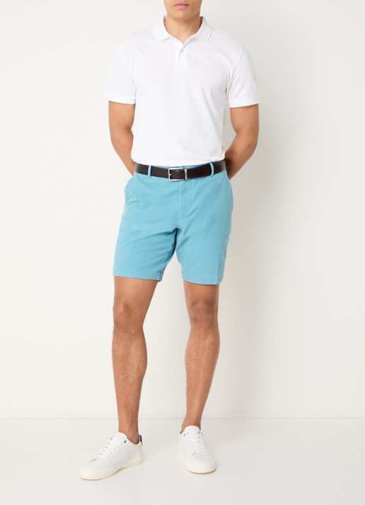 BOSS H-Slice slim fit korte chino met steekzakken - voorkant 4 zeegroen