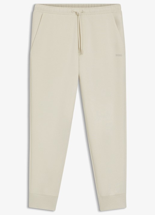 BOSS Hadiko tapered fit joggingbroek met steekzakken - voorkant 7 gebroken wit