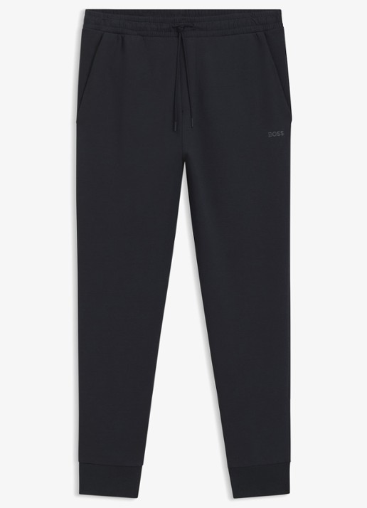 BOSS Hadiko tapered fit joggingbroek met steekzakken - voorkant donkerblauw