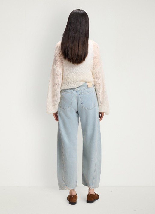 BOSS High waist balloon fit jeans met lichte wassing - achterkant 6 denim