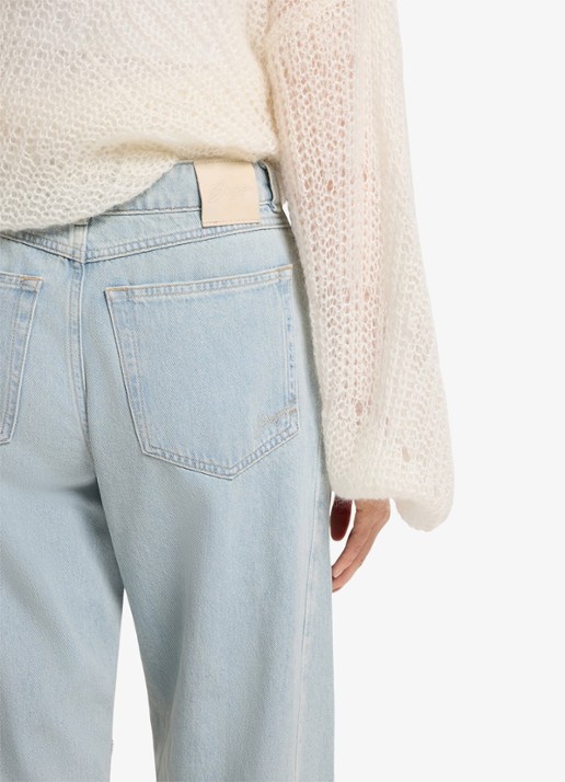 BOSS High waist balloon fit jeans met lichte wassing - detail 3 denim