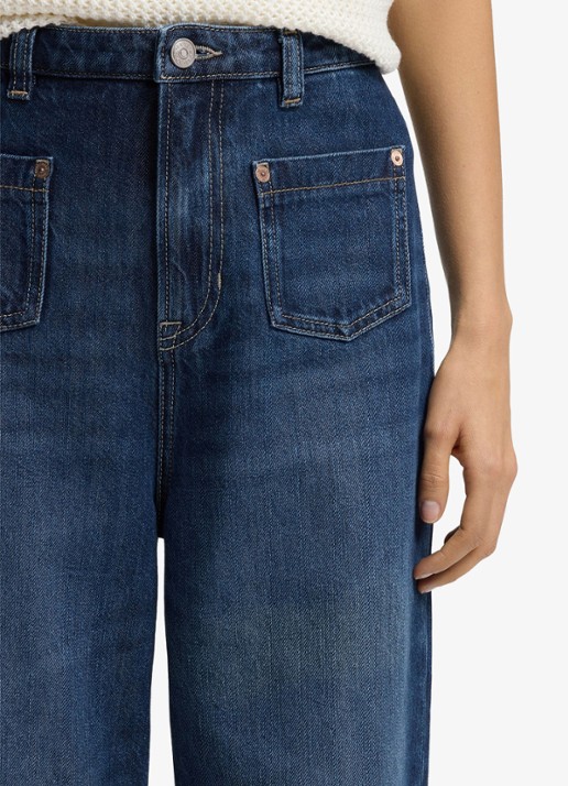 BOSS High waist flared jeans in donkere wassing - detail 4 indigo