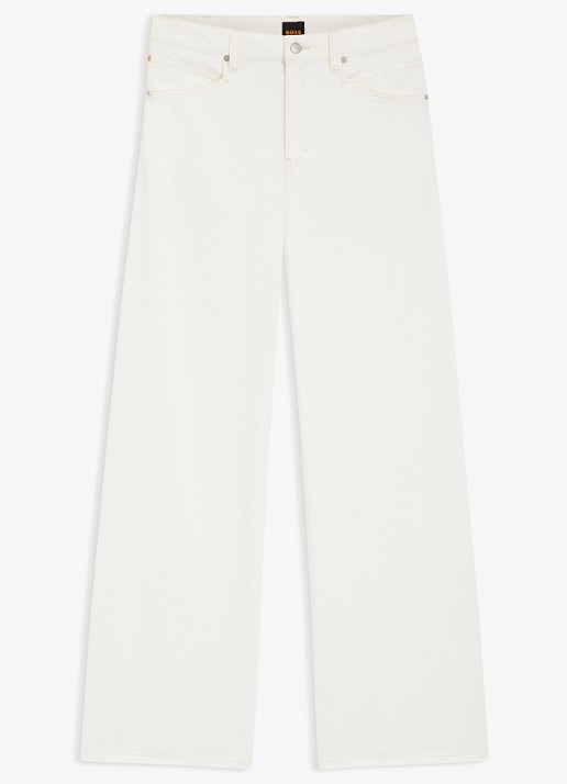 BOSS High waist loose fit jeans met gekleurde wassing - voorkant 2 wit