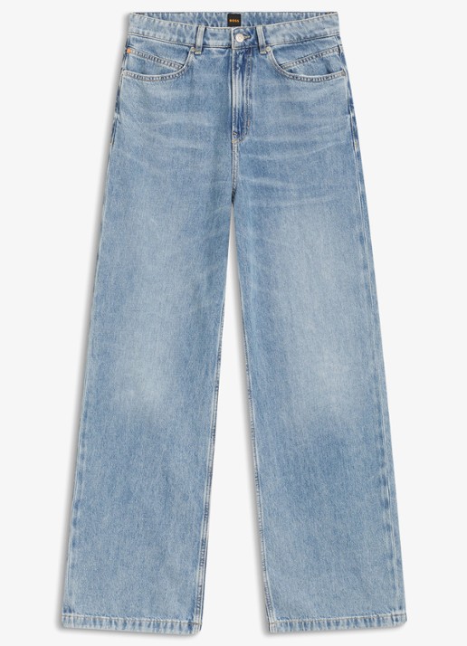 BOSS High waist loose fit jeans met steekzakken