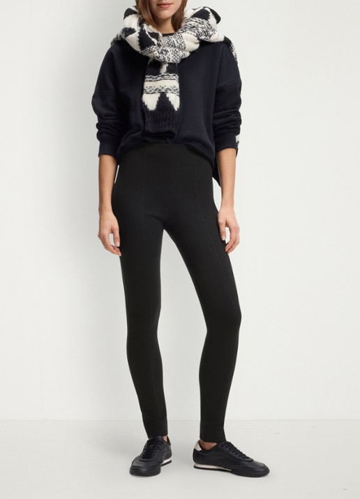 BOSS High waist skinny fit broek - voorkant 2 zwart