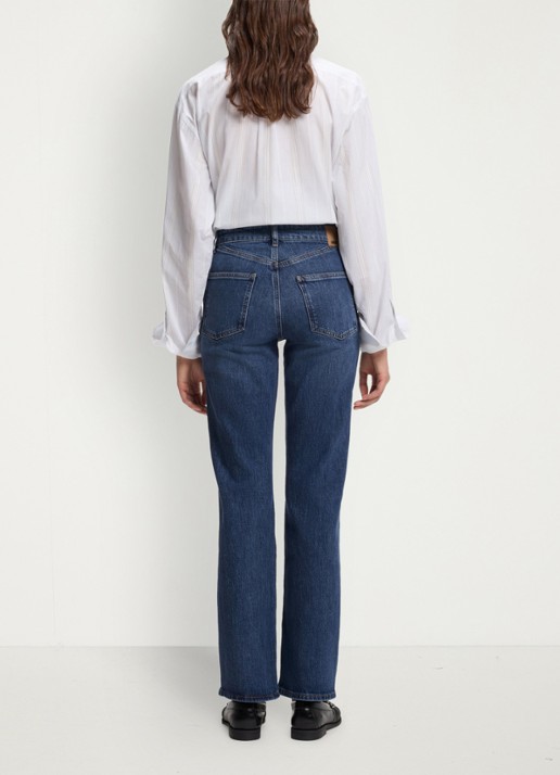 BOSS High waist slim fit jeans met donkere wassing - achterkant 3 denim
