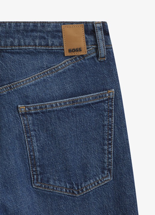 BOSS High waist slim fit jeans met donkere wassing - detail 6 denim