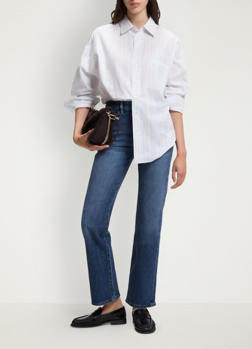 BOSS High waist slim fit jeans met donkere wassing - voorkant 2 denim