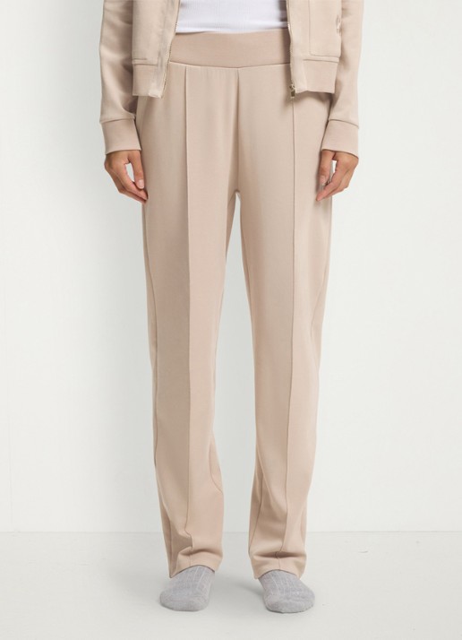 BOSS High waist straight fit joggingbroek met steekzakken