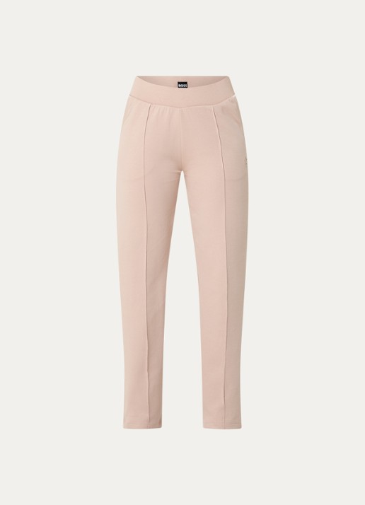 BOSS High waist straight fit joggingbroek met steekzakken - voorkant 5 light beige-270 / beige