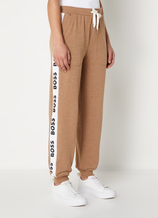 BOSS High waist tapered fit joggingbroek met logoband - detail 4 camel