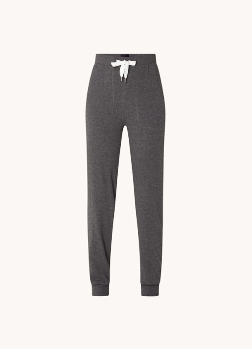BOSS High waist tapered fit joggingbroek met logoband - voorkant 2 antraciet
