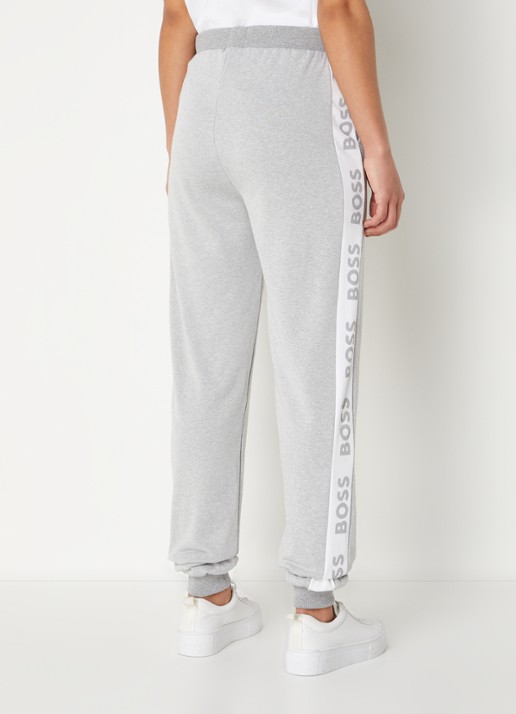 BOSS High waist tapered fit joggingbroek met logoband - achterkant grijsmele