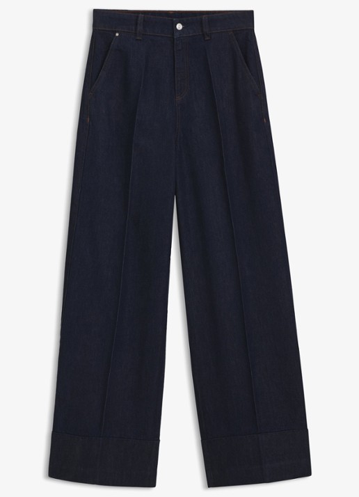 BOSS High waist wide fit jeans met donkere wassing
