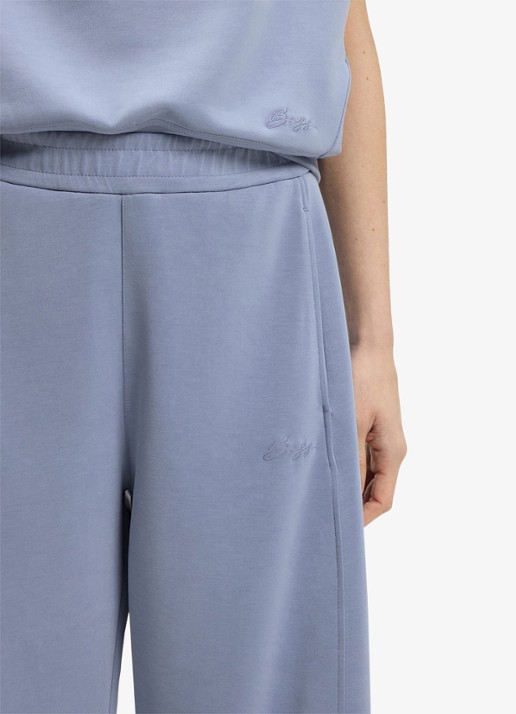 BOSS High waist wide fit joggingbroek met steekzakken - detail 5 bright blue-431 / blauw