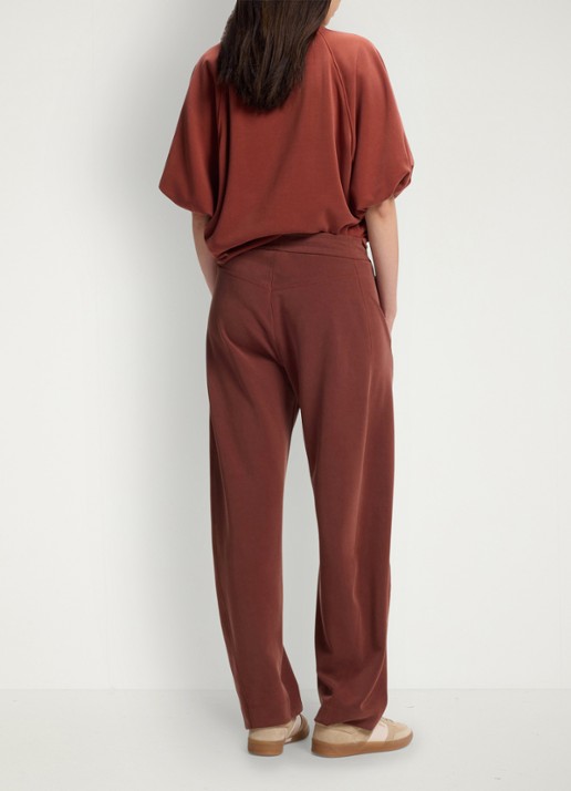 BOSS High waist wide fit joggingbroek met steekzakken - achterkant dark red-604 / rood