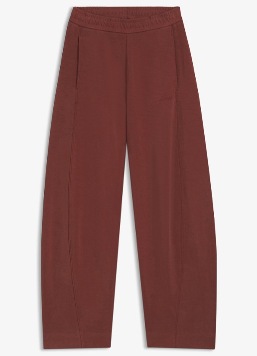 BOSS High waist wide fit joggingbroek met steekzakken - voorkant 4 dark red-604 / rood