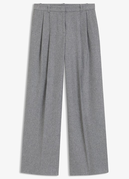 BOSS High waist wide fit pantalon in wolblend