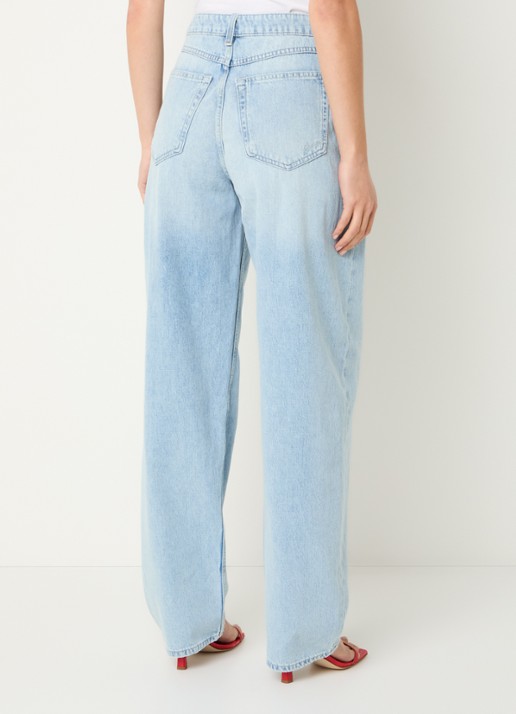 BOSS High waist wide leg jeans met steekzakken - achterkant 3 blauw
