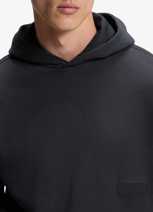 BOSS Hoodie met logo - detail 4 donkerblauw