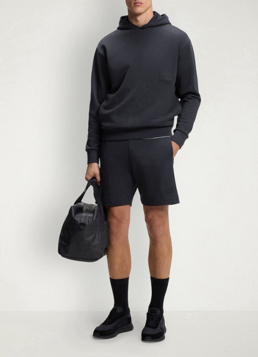 BOSS Hoodie met logo - voorkant 2 donkerblauw