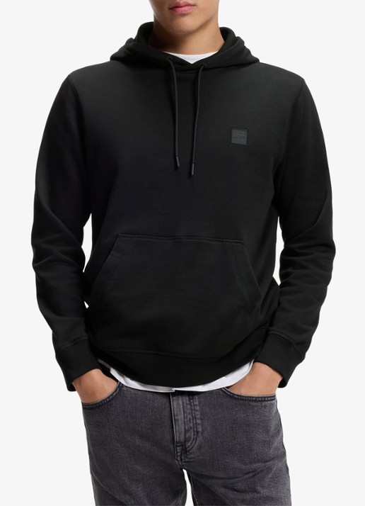 BOSS Hoodie van katoenen sweatstof met logopatch