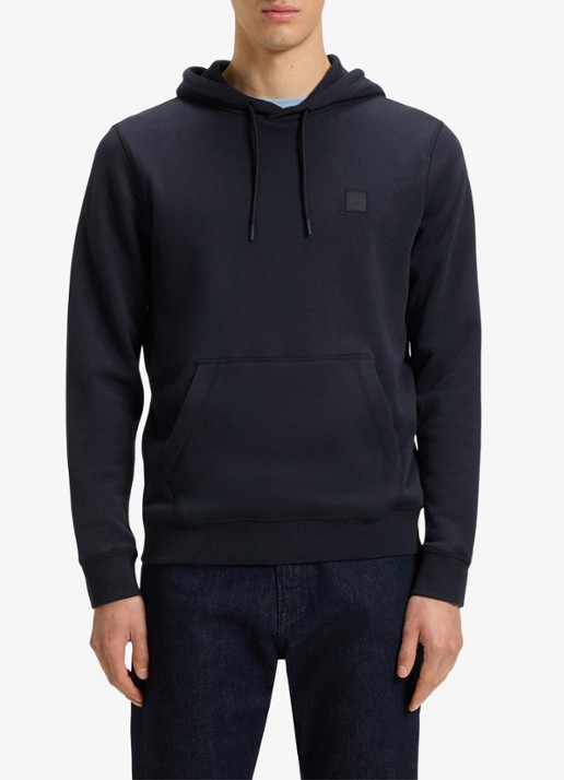 BOSS Hoodie van katoenen sweatstof met logopatch