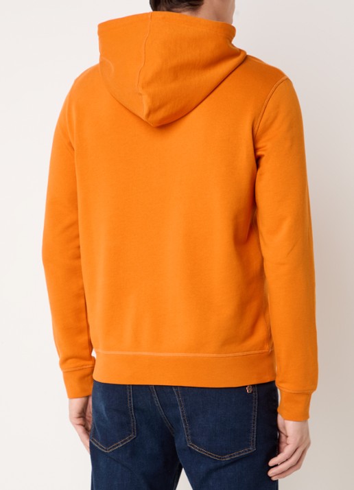 BOSS Hoodie van katoenen sweatstof met logopatch - achterkant orange