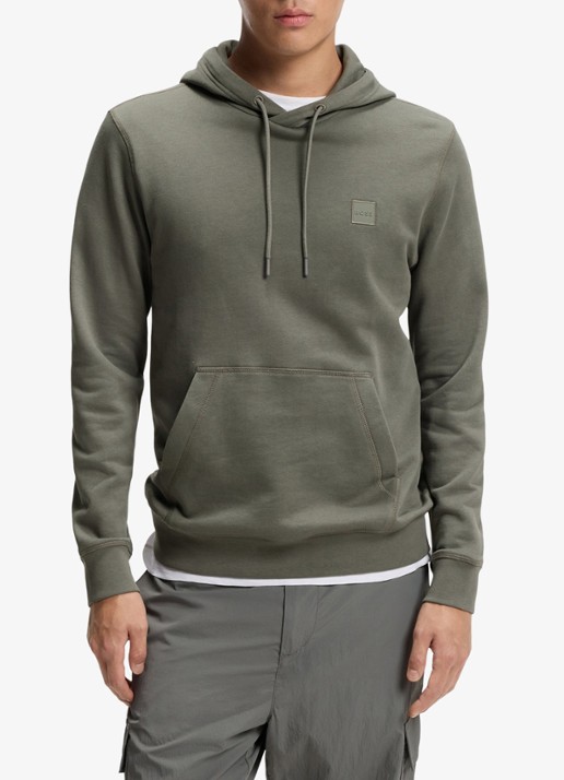 BOSS Hoodie van katoenen sweatstof met logopatch