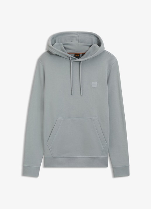 BOSS Hoodie van katoenen sweatstof met logopatch