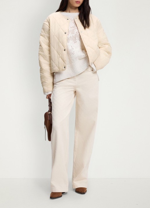 BOSS Jack met quilt patroon - voorkant 2 beige