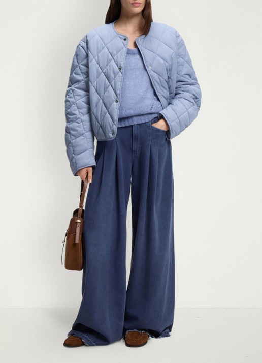 BOSS Jack met quilt patroon - voorkant 2 blauwgrijs
