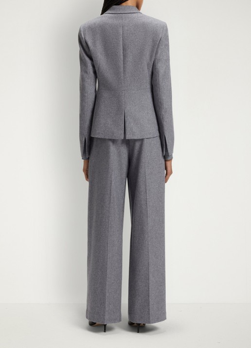 BOSS Jia blazer met paspelzakken - achterkant 3 light/pastel grey-058 / grijs