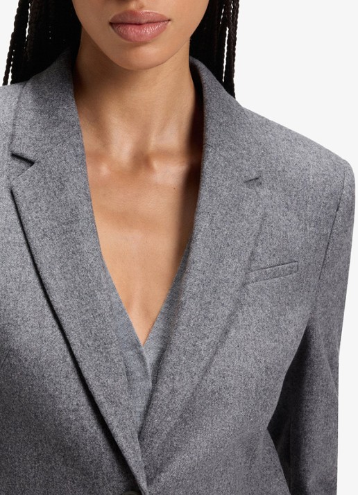 BOSS Jia blazer met paspelzakken - detail 5 light/pastel grey-058 / grijs
