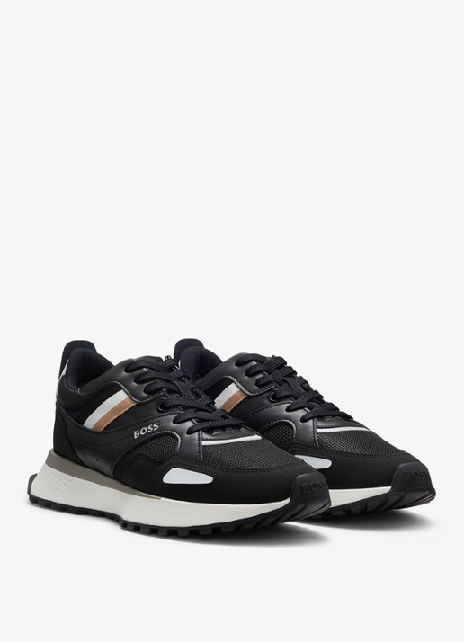 BOSS Jonah sneaker met mesh details - detail 4 zwart