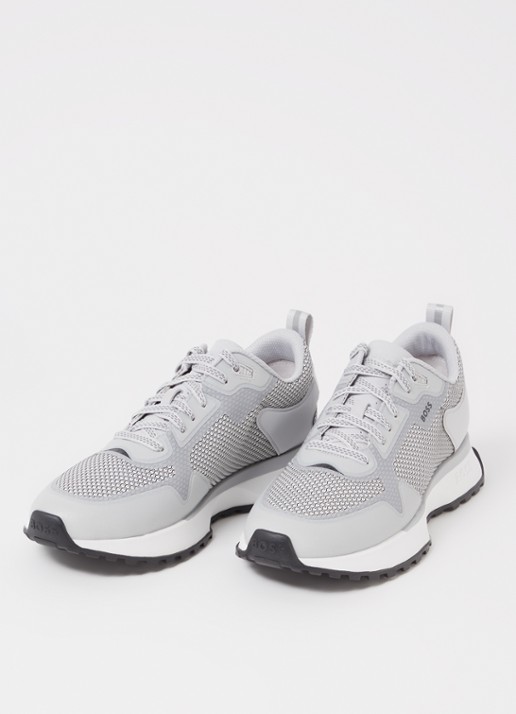 BOSS Jonah sneaker met mesh details - detail lichtgrijs