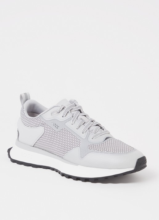 BOSS Jonah sneaker met mesh details - voorkant 5 lichtgrijs