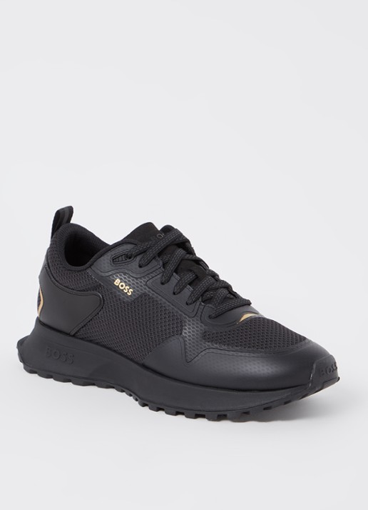 BOSS Jonah sneaker met mesh details - voorkant zwart