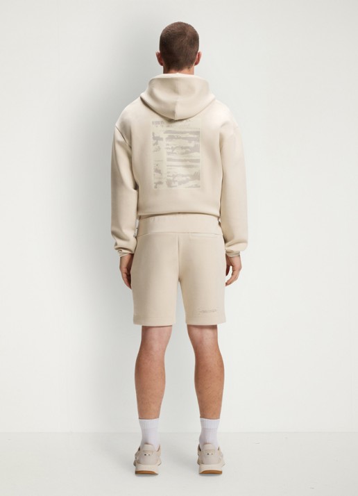 BOSS JT_Globe korte joggingbroek met print - achterkant 3 light beige-272 / beige
