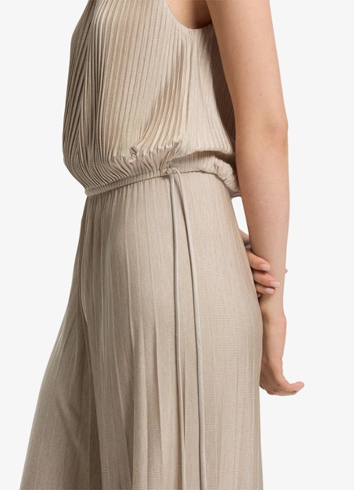 BOSS Jumpsuit met plooien - detail 5 beige