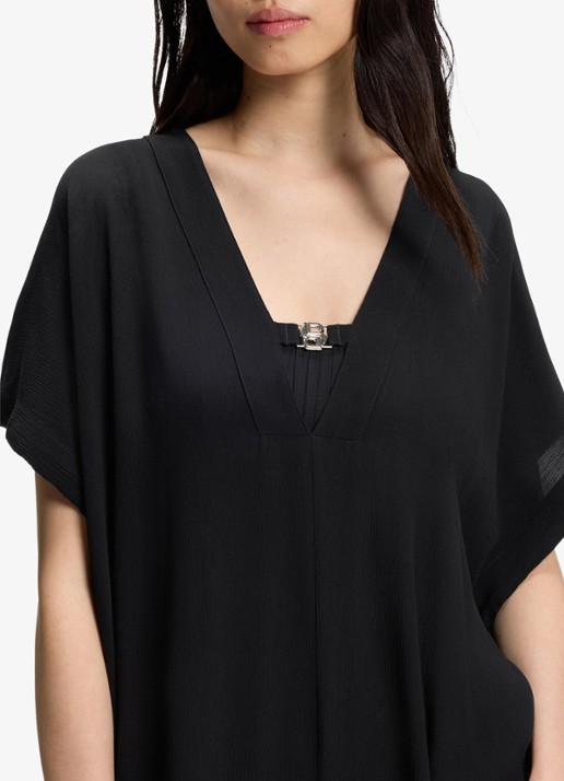 BOSS Kaftan met V-hals - detail 4 zwart
