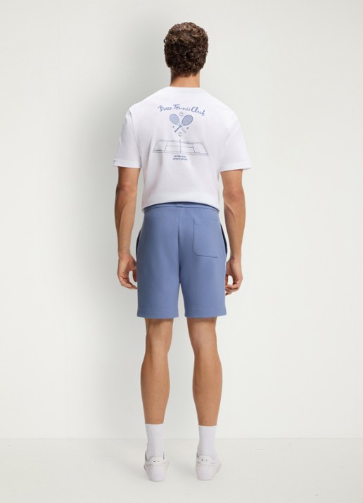 BOSS Korte broek in katoenblend - achterkant 3 light/pastel blue-459 / blauw