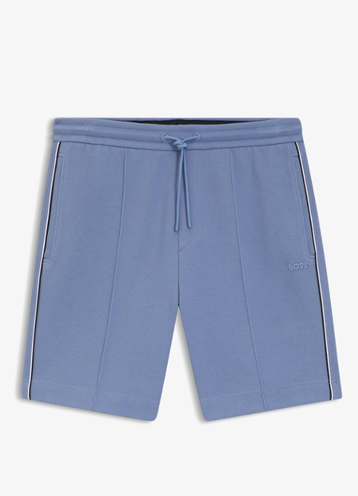 BOSS Korte broek in katoenblend - voorkant light/pastel blue-459 / blauw