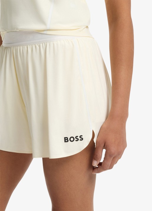 BOSS Korte broek met logo - detail 5 creme
