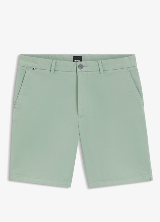BOSS Korte broek met steekzakken - voorkant 5 open green-373