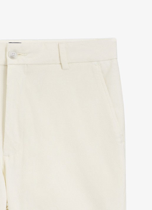 BOSS Korte chino in katoenblend - detail 6 wit