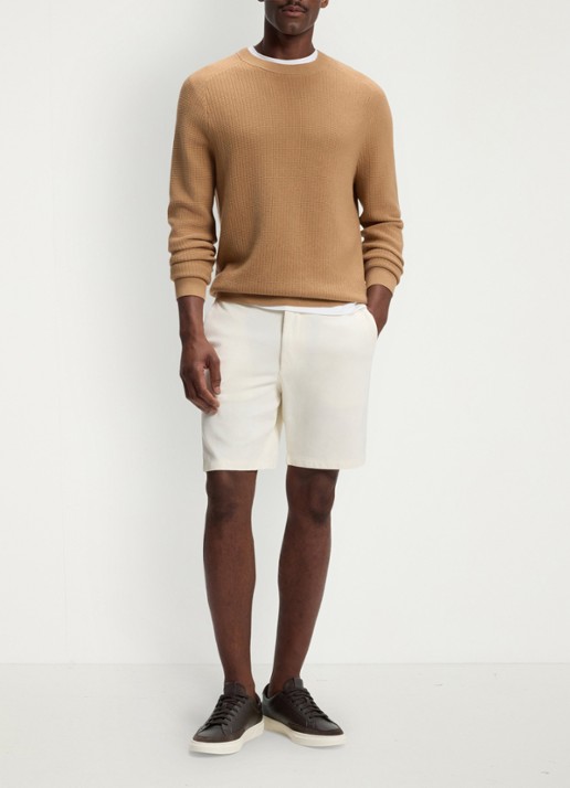 BOSS Korte chino in katoenblend - voorkant 2 wit